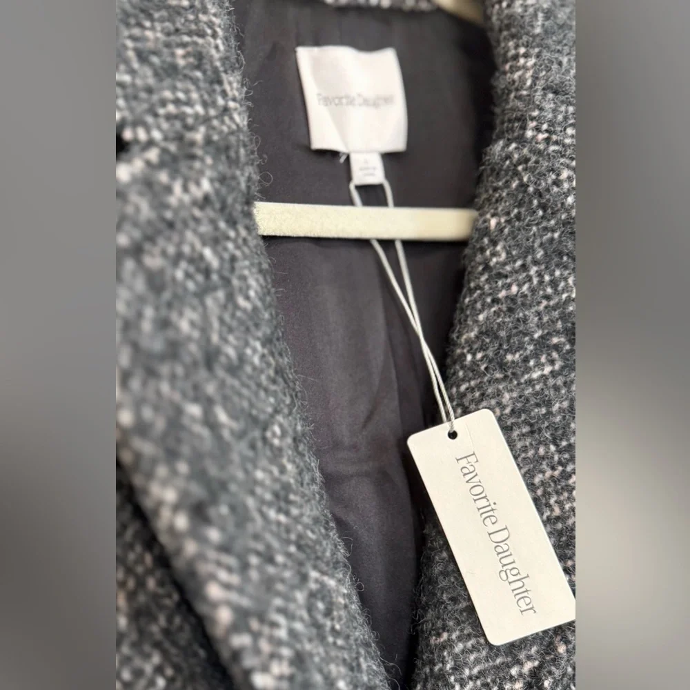 NWT* Favorite Daughter the City Tweed Coat Black/Multi, Size Large - Picture 3 of 7